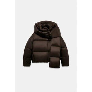 ZARA WATER REPELLENT WINDPROOF DOWN PUFFER COAT WITH HOODIE